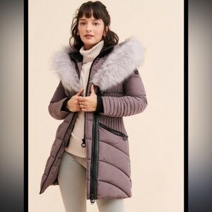 Noize Gigi Faux Fur Trim Quilted Parka